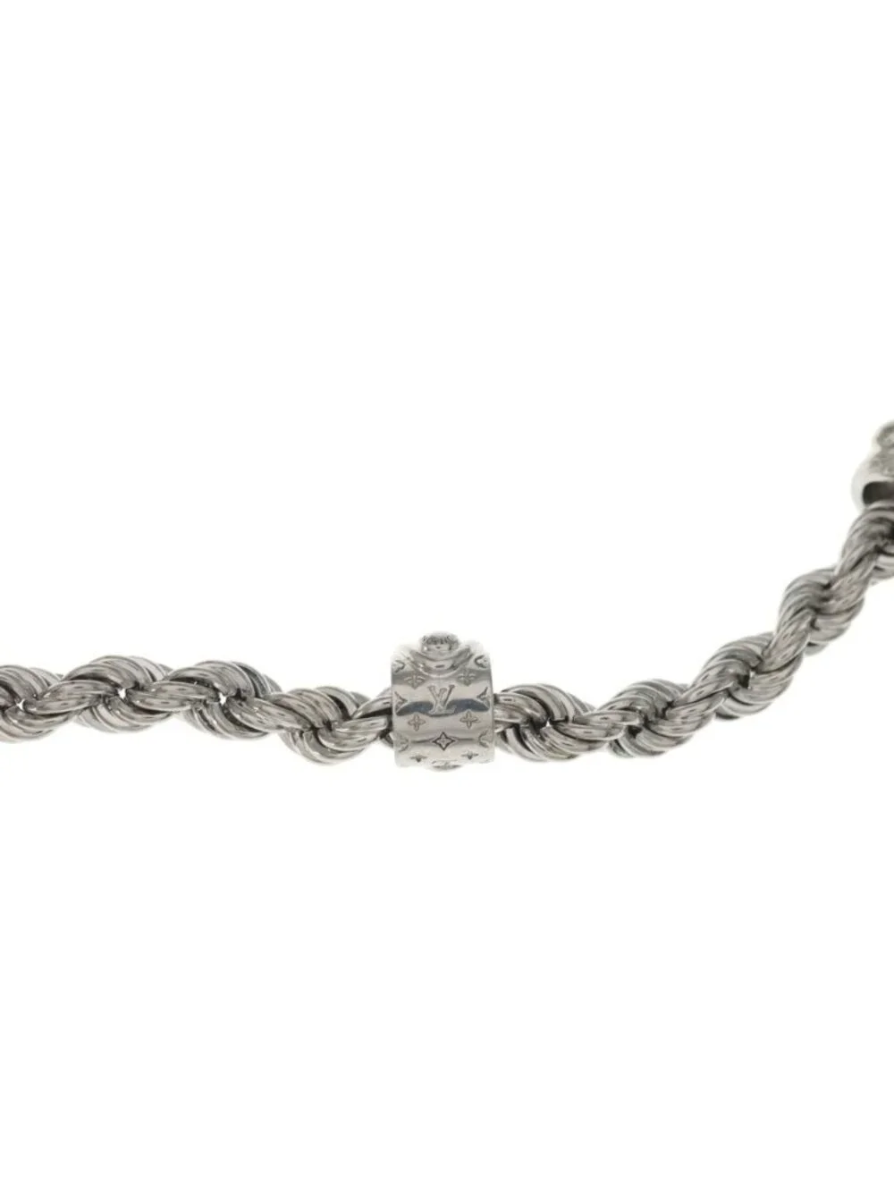Louis Vuitton LV Rope Monogram Chain Necklace Silver